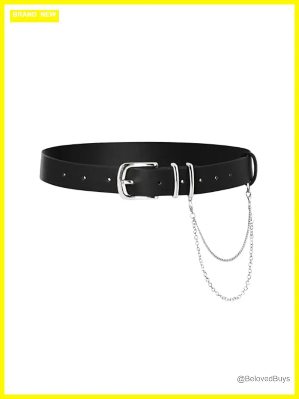 Faux Leather Waist Belt with Detachable Chain